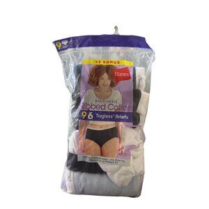 Hanes Womens Breathable Ribbed Cotton Tagless Briefs 9-Pack + 3 Bonus